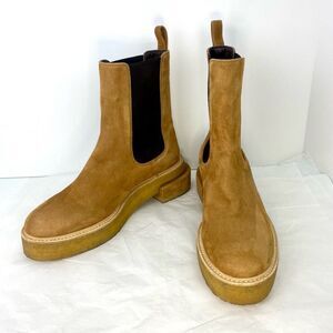 New FRAME Le Canon Platform Women’s Chelsea Boot in Chamois SZ 38.5 ($598)